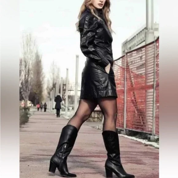 Zara | Dresses | Zara Faux Leather Dress | Poshmark